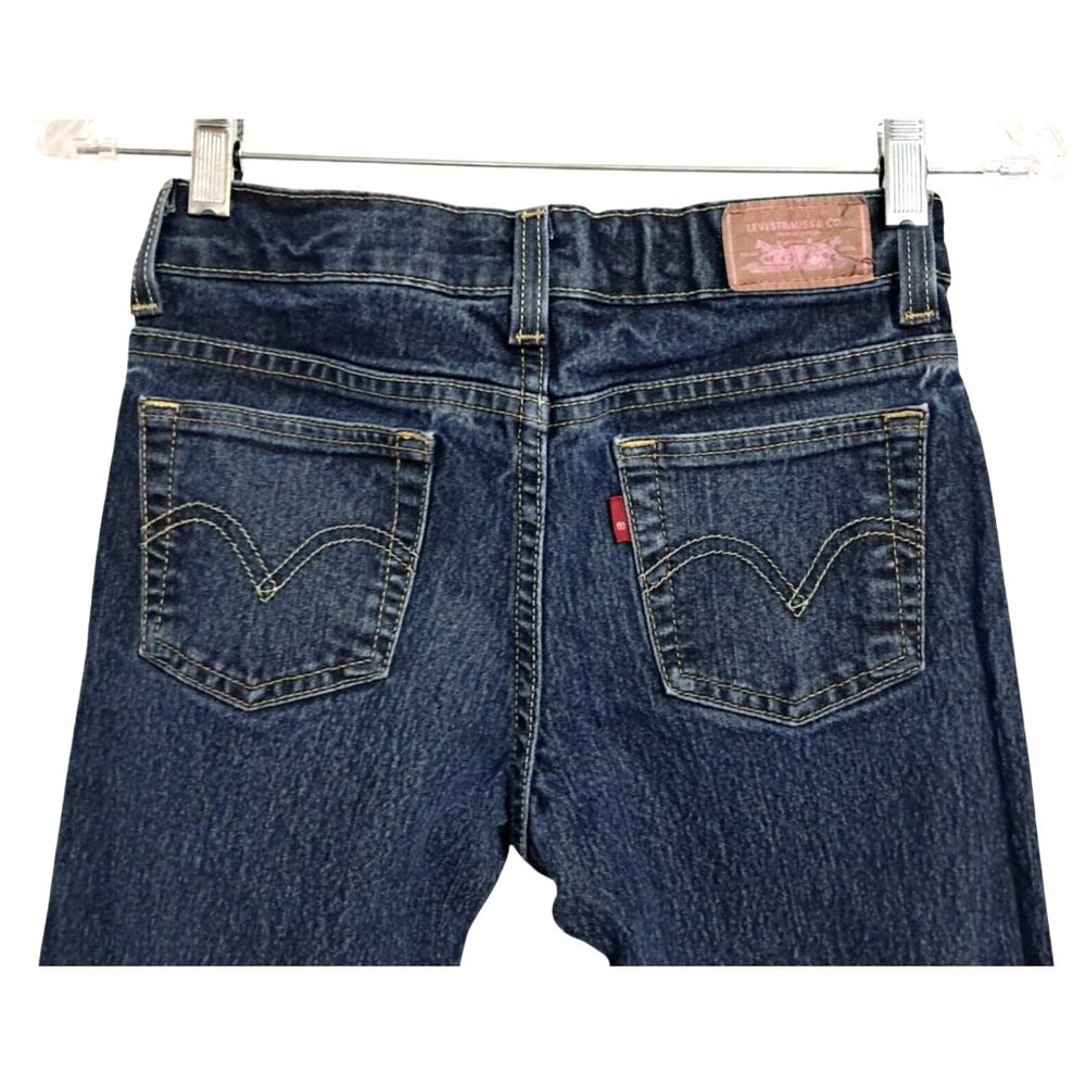 Levis Girls Straight Leg Jeans Size 14 Blue Denim Made In Jordan